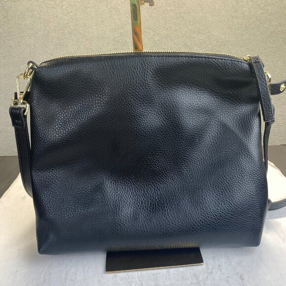 Steve Madden Black Leather,Crossbody Bag,Adjustable Strap,‎ Purse,Zipper - Picture 2 of 9